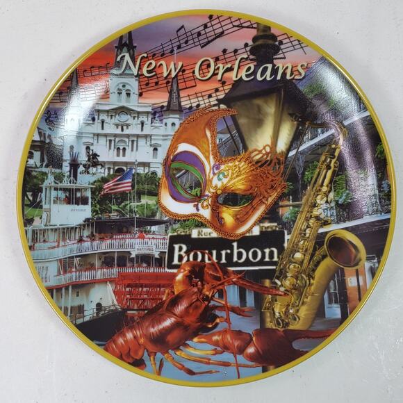 Vintage New Orleans Bourbon Street Collector Plate 8 Inch - Picture 1 of 2